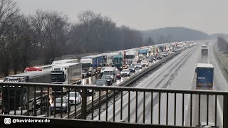 Extreme Glätte – Vollsperrung der Autobahn A5 bei Baden-Baden wegen großer Unfallzahl | Sony PXW Z90