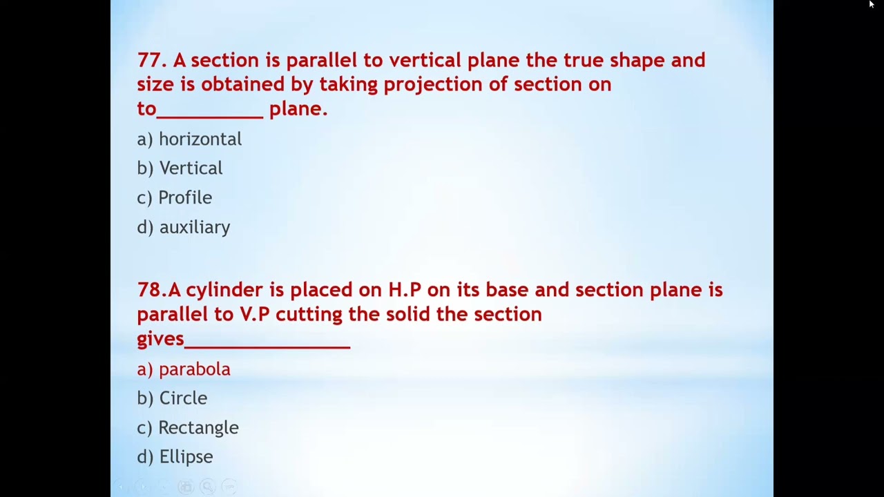 100 Important MCQs On Engineering Graphics Part-3 - YouTube