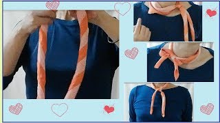 【スカーフの巻き方】丸めて縁取りを生かす！a way to wear a scarf like a lollipop