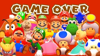 Super Mario 3D World - Game Over (All 25 Characters)