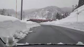 My driving on snow roads(柏崎市雪道)