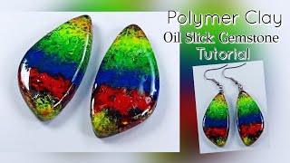 Oil Slick Gemstone Tutorial / Polymer Clay Jewelries / LoviCraft