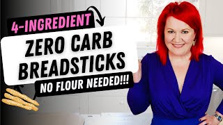 These 4-INGREDIENT ZERO CARB Keto Cheese Breadsticks Have NO Flour | No Mixer Needed