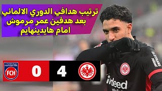 ترتيب هدافي الدوري الالماني بعد هدفين عمر مرموش امام هايدينهايم