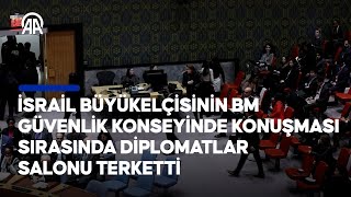 İsrail Büyükelçisinin BM Güvenlik Konseyinde konuşması sırasında diplomatlar salonu terketti