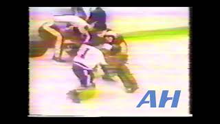 OHL Mar. 3, 1984 Kitchener Rangers v Guelph Platers Bench Clearing Brawl (HL)