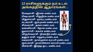 #12 ராசிகளுக்கும் உடல் அங்கத்தின் ஆதாரங்கள் #The sources of our body parts for all 12 zodiac signs