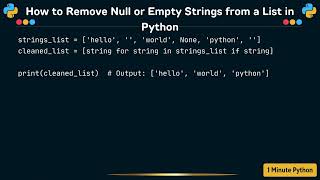 How to Remove Null or Empty Strings from a List in Python