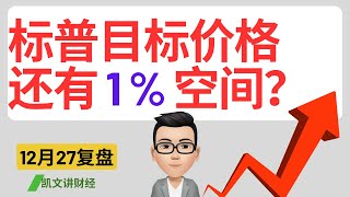 标普最新目标价格，还有 1 % 空间？｜12月27号复盘｜凯文讲财经｜SPY QQQ NVDA TSLA AAPL AMD 罗素IWM｜cc有字幕