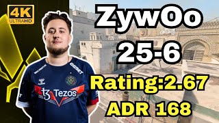 【4K】ZywOo (25-6) 5-stack FACEIT (Dust2) | Aug 5, 2024 #cs2 #pov