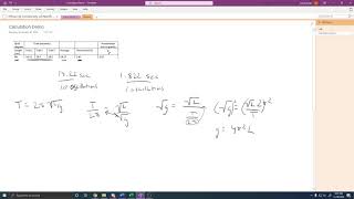 Pendulum Lab (Calculating Gravity)