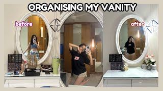 come organise my vanity with me! | makeup, jewellery, chatty vlog