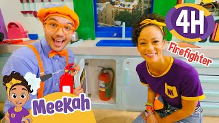 Meekah & Blippi Learn Fire Safety!! | 4 HOURS OF MEEKAH! | Educational Videos for Kids