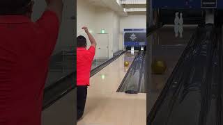 ブラインドボウリング　アイドルゴールドパールで128番スペア(Blind bowling)