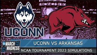 UConn vs Arkansas - NCAA March Madness 2023 Sweet Sixteen West Region Full Game - NBA 2K23 Sim