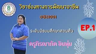 EP : 1 วิชาช่องทางการพัฒนาอาชีพ อช21001 ระดับมัธยมศึกษาตอนต้น