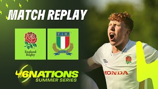 MATCH REPLAY | England U20 v Italy U20 | U20 Six Nations Summer Series