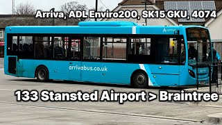 133 Stansted Airport to Braintree | Arriva | SK15GXU | 4074 | ADL Enviro200