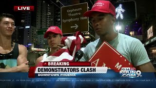 Phoenix protests after President Trump's speech, Trump supporters describe the scene