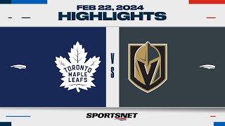 NHL Highlights | Maple Leafs vs. Golden Knights - February 22, 2024