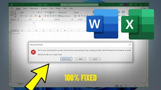 We're sorry but word / excel has run into an error that is preventing it from working correctly ✅FIX
