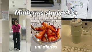 uni vlog | taking midterms, exam period, productive days, endless studying, study vlog