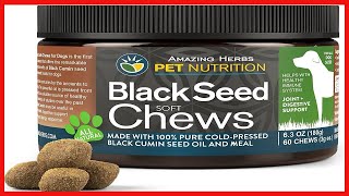 Amazing Herbs Black Seed Soft Chews for Dogs- All Natural, 100% Pure Cold-Pressed Black Cumin Seed