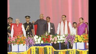 President Kovind laying the foundation stone of 'Saurashtra Narmada Avataran Irrigation Yojana'