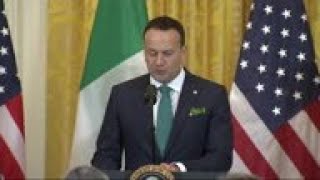 Trump receives Shamrock Bowl from Irish PM