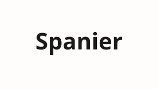 How to pronounce Spanier