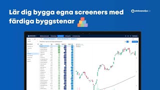 Lär dig bygga egna screeners med färdiga byggstenar