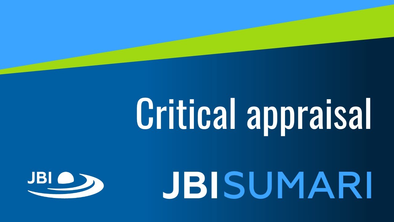 13 JBI SUMARI Tutorial: Critical Appraisal - YouTube