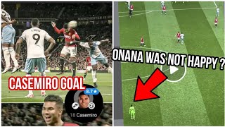 Onana reaction to casemiro goal vs crystal palace😥|Manchester united vs crystal palace|