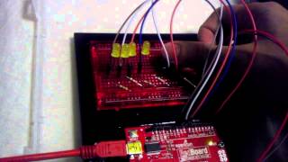 Binary counter triggered by a push button