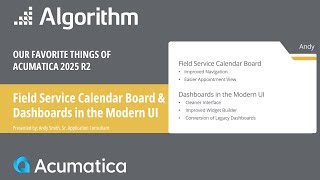 New in Acumatica 25R2: Field Service Calendar Board & Dashboards in the Modern UI