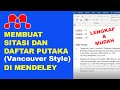 Cara Membuat Sitasi Vancouver dengan Mendeley | Daftar Pustaka Format Vancouver