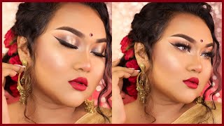 পহেলা বৈশাখ Makeup Tutorial using all affordable products | Raisa Naushin