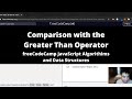 Comparison with the Greater Than Operator (Basic JavaScript) freeCodeCamp tutorial