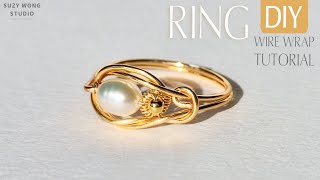 Seamless Pearl  Wire Wrap Ring Tutorial| Easy Ring| DIY Ring| DIY Jewelry| How to make