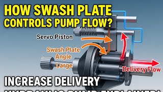 "How Swash Plate Controls Hydraulic Pump Flow | Axial Piston Pump Working Animation Explained"