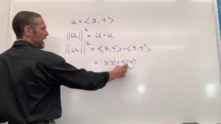 Magnitude of a Vector using the Dot Product
