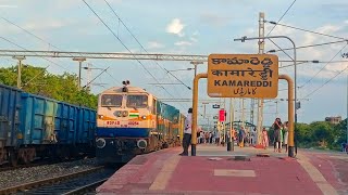 17020 Hyderabad - Jaipur Express departure Kamareddy|| GY WDP4D