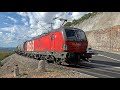 ÖBB Vectron high power! Starting a train uphill