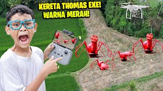 DRONE BOCIL MENANGKAP NAMPAK KELUARGA KERETA THOMAS EXE WARNA MERAH!!!