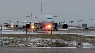 -7°C Winter Plane Spotting at Toronto Pearson International Airport [4K]