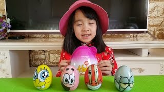 親子遊戲 拆超大健達奇趣蛋 海綿寶寶出奇蛋Remove large Kinder Surprise eggs egg SpongeBob SquarePants Trolltech