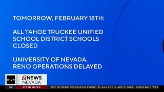 Tahoe Truckee Unified School District declares snow day for Wednesday, UNR on delay