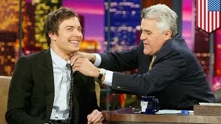 Jay Leno bids farewell to Tonight Show; Jimmy Fallon takes over