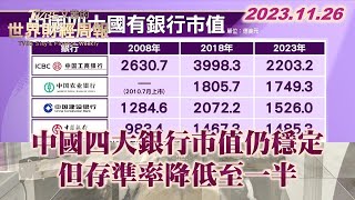 中國四大銀行市值仍穩定 但存準率降低至一半 TVBS文茜的世界財經周報 2023112626