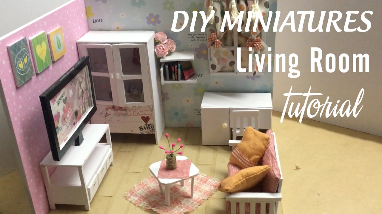 Diy Dollhouse Miniature Living Room Furniture Set Tutorial Full You